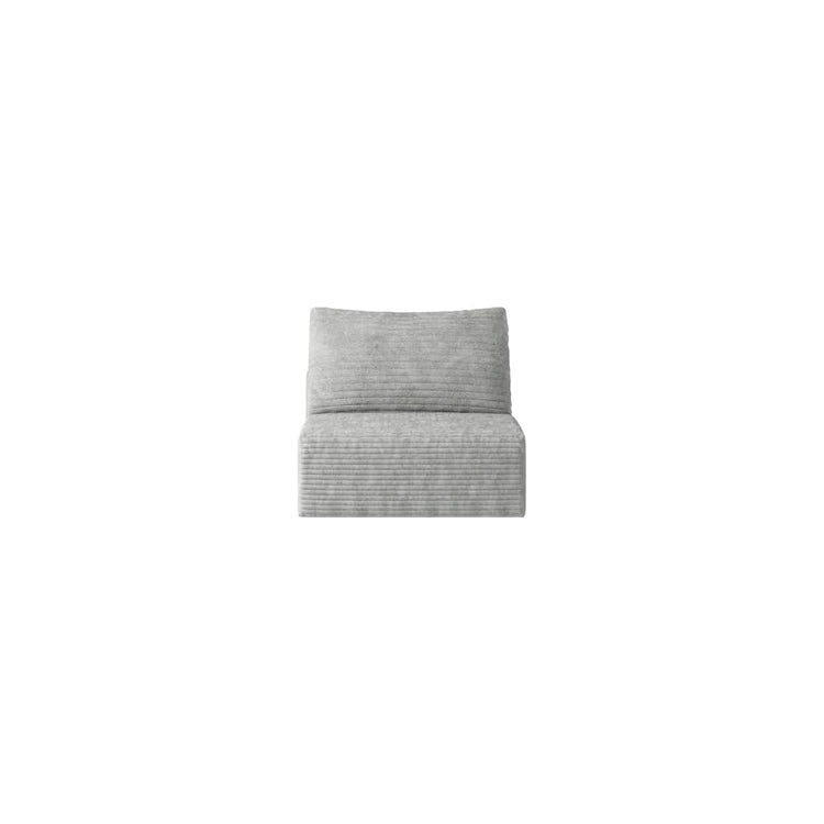 Compression Single Seat Sofa - 27.9" Modular Sectional Middle Seat Module, Corduroy Upholstery, No Assembly Required,Grey