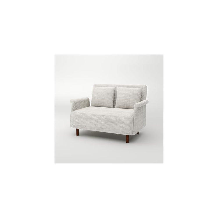47.5"Convertible Sofa Bed,3 in1 Loveseat Sleeper Sofa with Adjustable Backrest,2 Pillows,Soft Velvet Upholstery, Space Saving Couch for Living Room,Apartment, Bedroom,Guest Room (Beige)