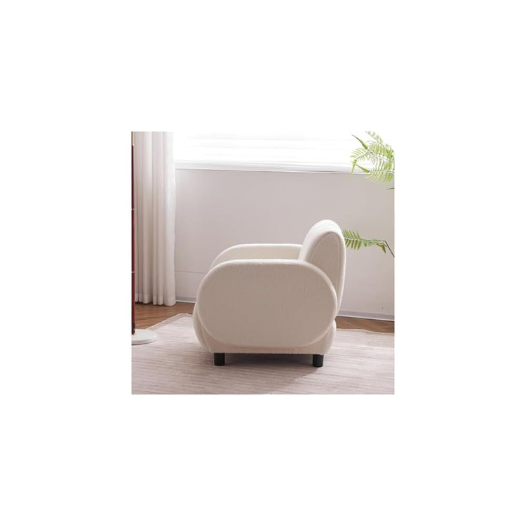 Single Sofa Upholstered Chair, One Size, White as Shown