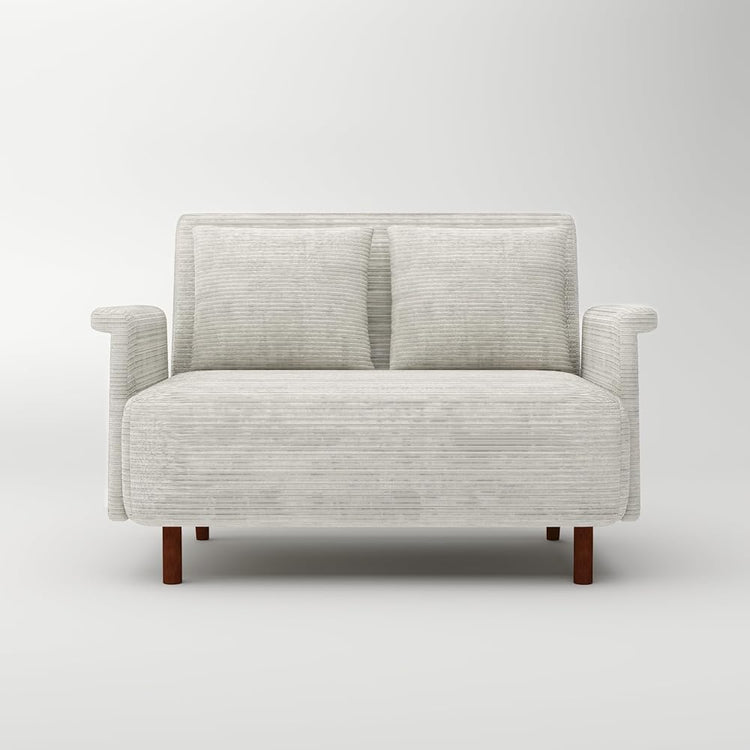 47.5"Convertible Sofa Bed,3 in1 Loveseat Sleeper Sofa with Adjustable Backrest,2 Pillows,Soft Velvet Upholstery, Space Saving Couch for Living Room,Apartment, Bedroom,Guest Room (Beige)